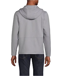 Lands' End Men's Unisex Grid Tech Hooded Zip Front Jacket