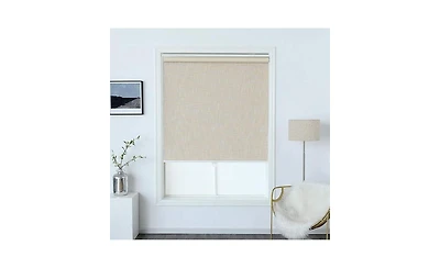 Shadisfy Roller Window Blinds & Shades, Cordless for Windows, 100% Blackout Home, 32" W X 64" H, Linen