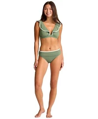 Tommy Bahama Womens Cabana Ruffle Top High Waist Bottom