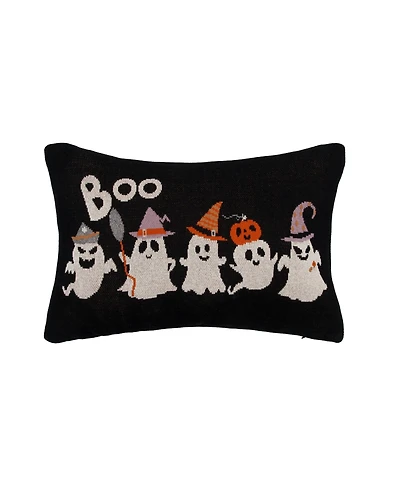 Halloween Ghosts "Boo" Cotton Blend Halloween Accent Throw Pillow 16" x 24"