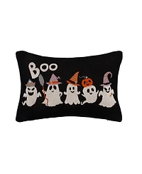 Halloween Ghosts "Boo" Cotton Blend Halloween Accent Throw Pillow 16" x 24"