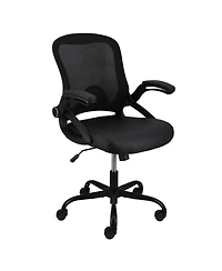 Elama Mid Back Adjustable Mesh and Fabric Office Chair in Black