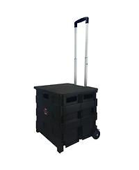 Elama Home Heavy Duty Carry All Easy Folding Cart with Lid