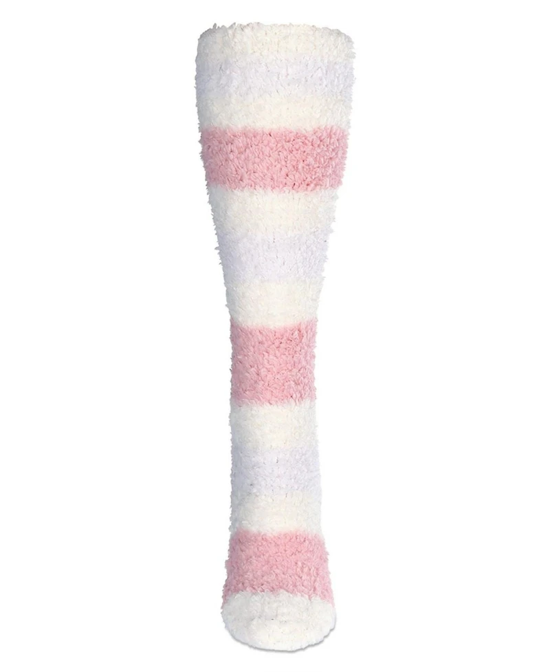 MeMoi Women's Multi-Stripe Teddy Bear Plush Knee High Socks
