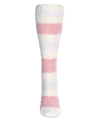 MeMoi Women's Multi-Stripe Teddy Bear Plush Knee High Socks