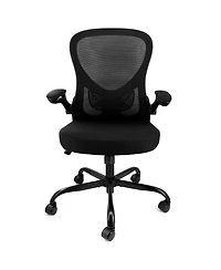 Elama Mid Back Adjustable Mesh and Fabric Office Chair in Black