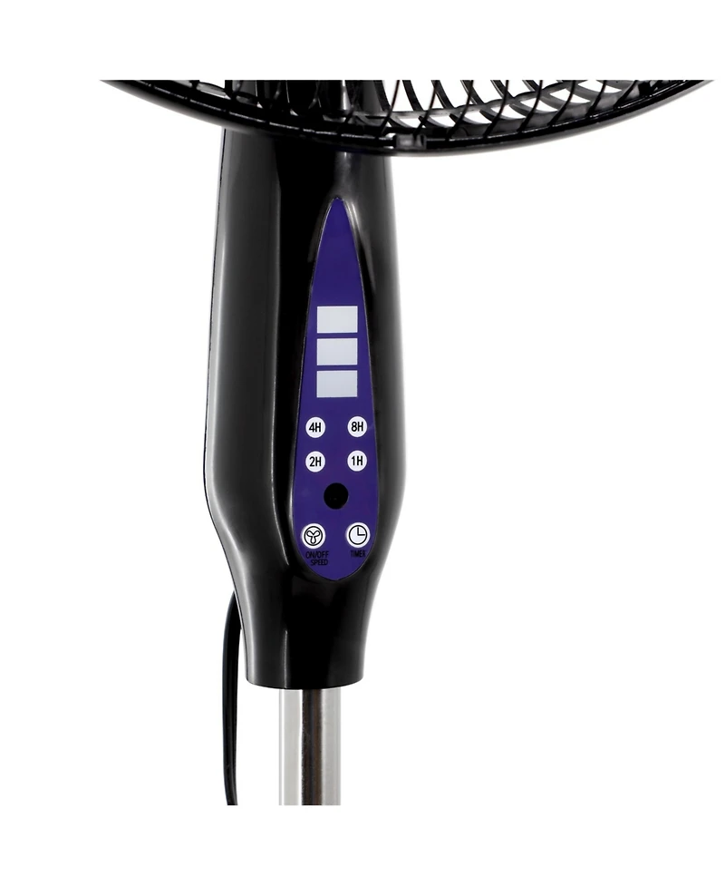 Vie Air 16 Inch 3 Speed Oscillating Stand Fan with Remote Control White
