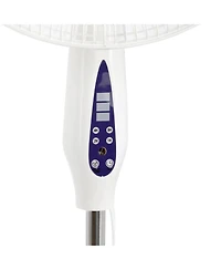 Vie Air 16 Inch 3 Speed Oscillating Stand Fan with Remote Control in White