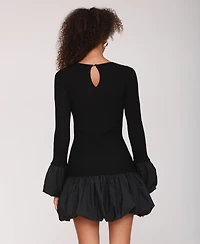 Avec Les Filles Women's Bubble Trim Sweater Dress