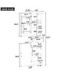 Casainc Tall Bathroom Storage Cabinet, Freestanding with Two Doors and Adjustable Shelves