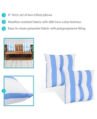 Indoor/Outdoor Weather-Resistant Polyester Square Tufted Pillow with Zipper Closures - 19" 2pk