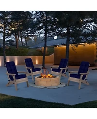 Aoodor Tufted Adirondack Chair Cushion, Outdoor High Back Cushions with Ties, Waterproof and Fade Resistant, Set of 2