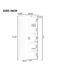Casainc Storage Cabinet with Two Doors for Bathroom, Office, Adjustable Shelf, Mdf Board
