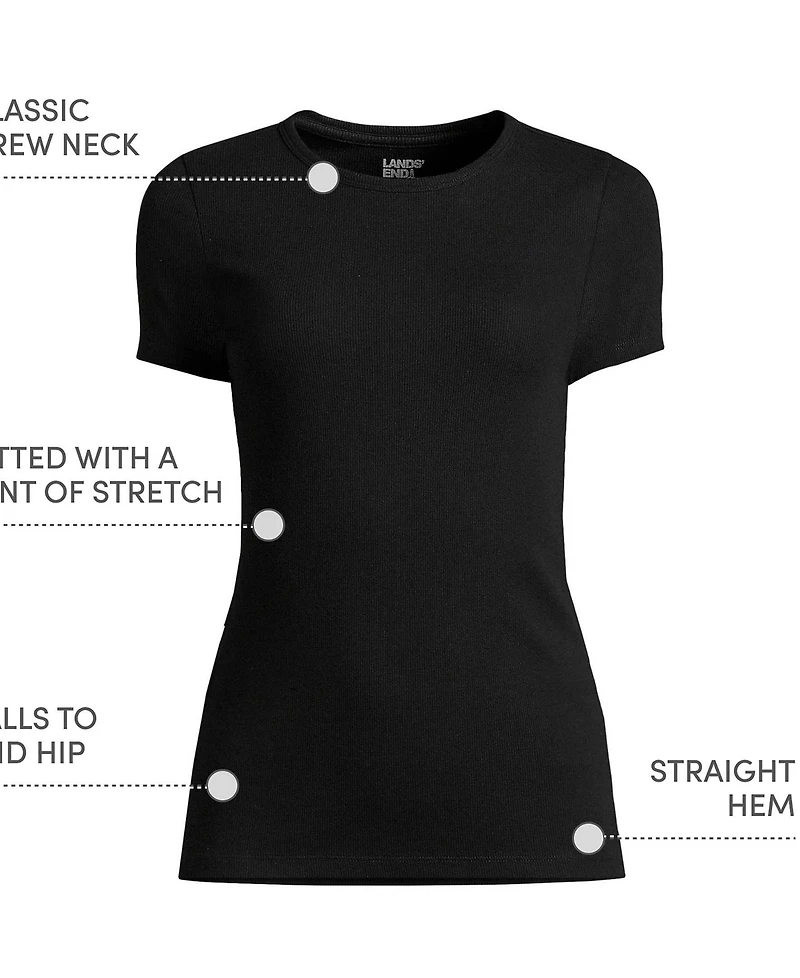Lands' End Women's Tall Micro Rib T-Shirt