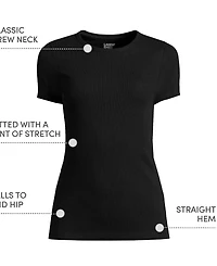 Lands' End Women's Tall Micro Rib T-Shirt