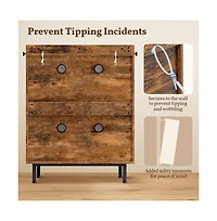 Country Style 5-Tier Shoe Cabinet with Barn-Inspired Doors Rustic Brown