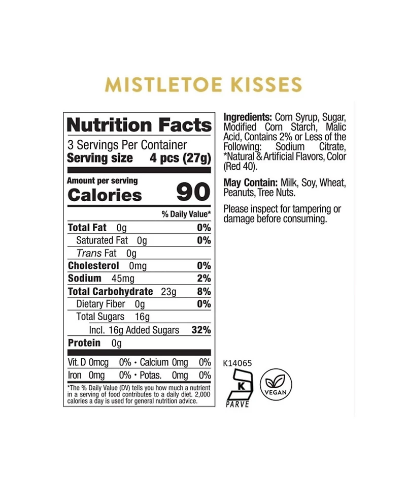 Sugarfina Holiday Mistletoe Kisses Candy Kit, 3 Piece