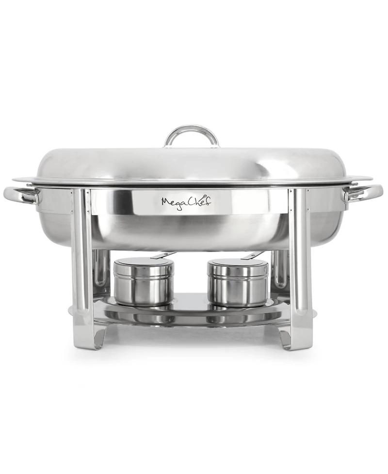 MegaChef 5.8 Quart Stainless Steel Oval Professional Chafing Dish/Food Warmer/Buffet Server Serving Dish