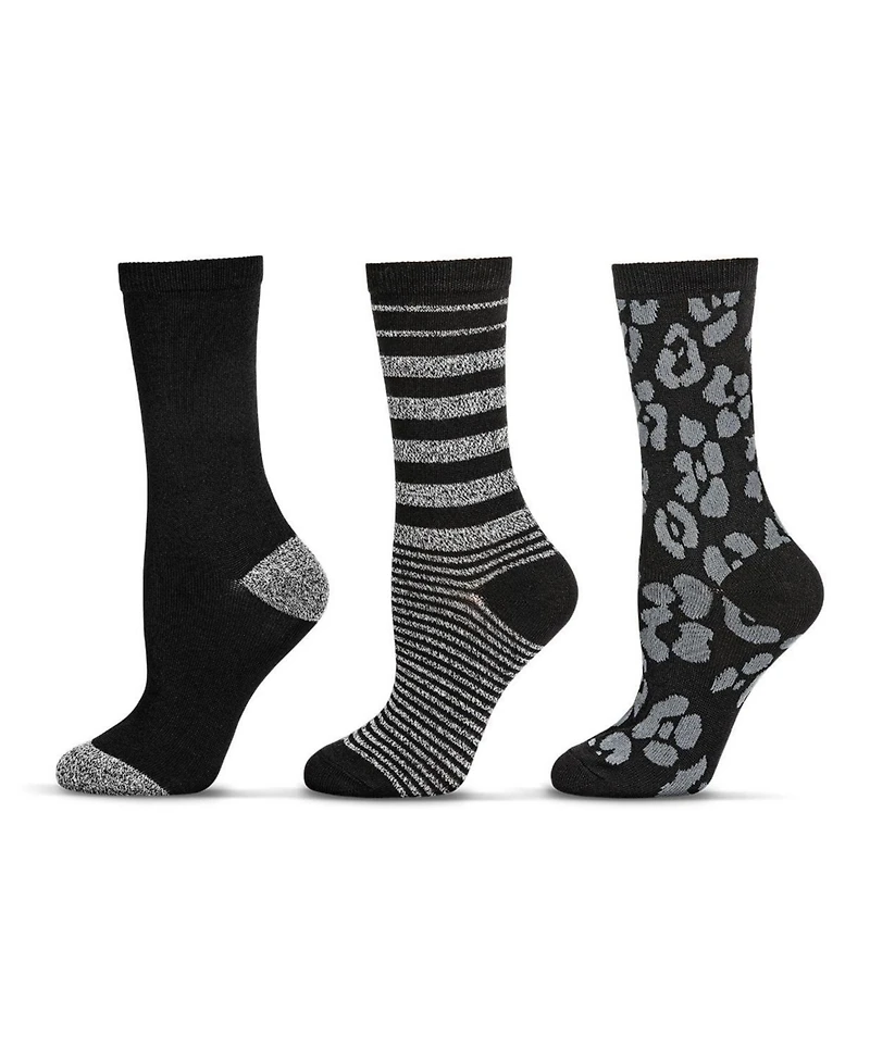 MeMoi Women's 3 Pairs Buttersoft Variety Novelty Crew Socks