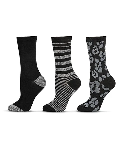 MeMoi Women's 3 Pairs Buttersoft Variety Novelty Crew Socks
