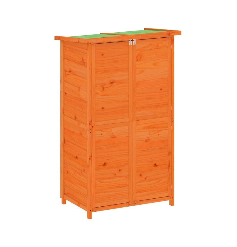 vidaXL Garden Tool Shed Brown Solid Pine Wood, Plywood Medium