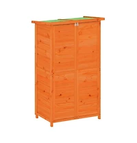 vidaXL Garden Tool Shed Brown Solid Pine Wood, Plywood Medium