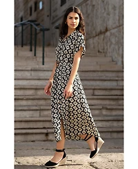 Yumi Women's Midi Shirt Dress With Matching Belt