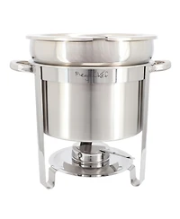 MegaChef 11.6 Quart Round Stainless Steel Professional Soup Chafing Dish in Silver
