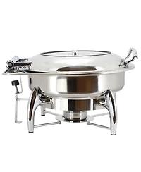 MegaChef 6.3 Quart Stainless Steel Round Professional Chafing Dish/Food Warmer/Buffet Server Serving Dish