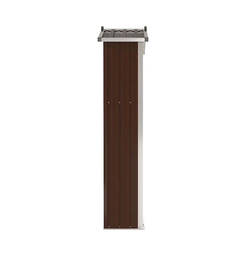 vidaXL Garden Shed Brown Galvanized Steel and Plastic