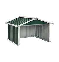 vidaXL Garden Shed Green Galvanized steel Durable Garden Shed