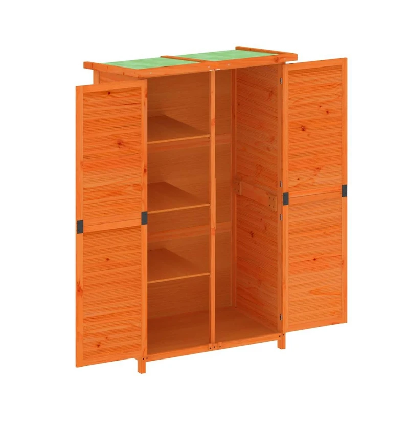 vidaXL Garden Tool Shed Brown Solid Pine Wood, Plywood Medium