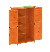 vidaXL Garden Tool Shed Brown Solid Pine Wood, Plywood Medium