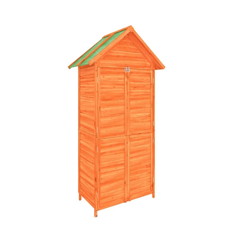 vidaXL Garden Tool Shed Brown Solid pine wood 35.0x20.7x68.9 in