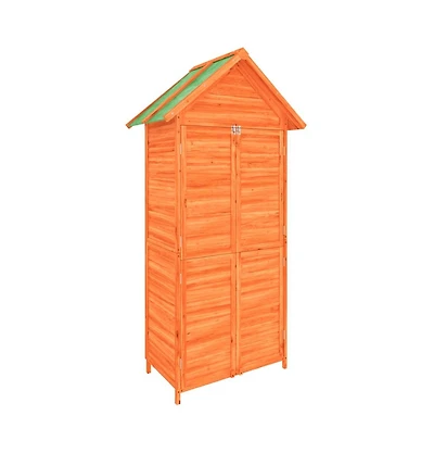 vidaXL Garden Tool Shed Brown Solid pine wood 35.0x20.7x68.9 in