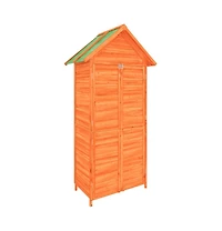 vidaXL Garden Tool Shed Brown Solid pine wood 35.0x20.7x68.9 in