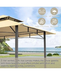 Aecojoy Grill Gazebo 8'x5'Outdoor Patio Backyard Bbq Shelter