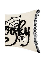 Spider Web Halloween Embroidered Accent Pillow, 14" x 22"