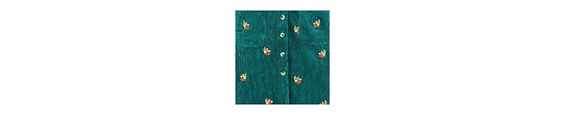 Yumi Women's Fox Embroidered Cord Shirt Dress