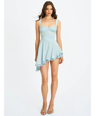 Miss Circle Women's Yaffa Baby Blue Asymmetrical Mini Dress
