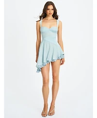 Miss Circle Women's Yaffa Baby Blue Asymmetrical Mini Dress