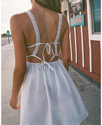 Nasty Gal Women's Lace Mix Bow Mini Dress
