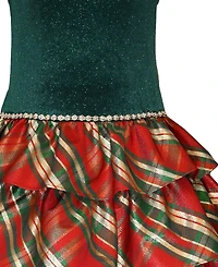 Bonnie Jean Girls 7-16 Short Sleeve Tiered Plaid Dress