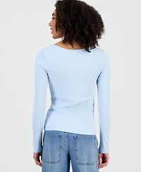 Self Esteem Juniors' Basic Soft Rib Long-Sleeve Top