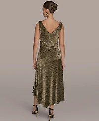Donna Karan New York Women's Crinkle Asymmetric Midi Dress