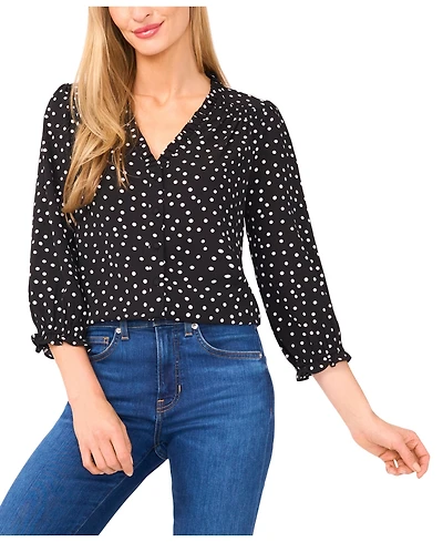 CeCe Women's 3/4-Sleeve V-Neck Top