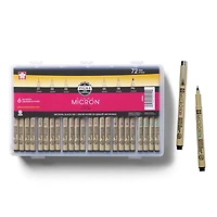 Sakura Pigma Micron Black Ink Multi-tip Set, 72 Pen Count