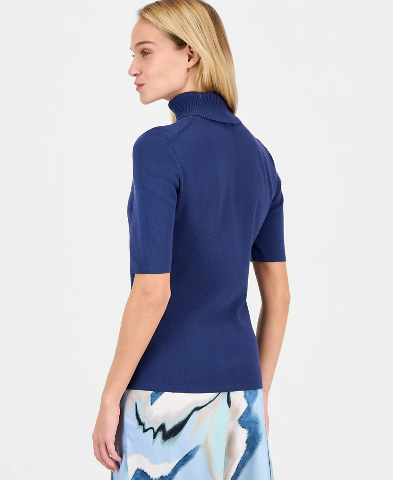 Anne Klein Women's Half-Sleeve Turtleneck Sweater