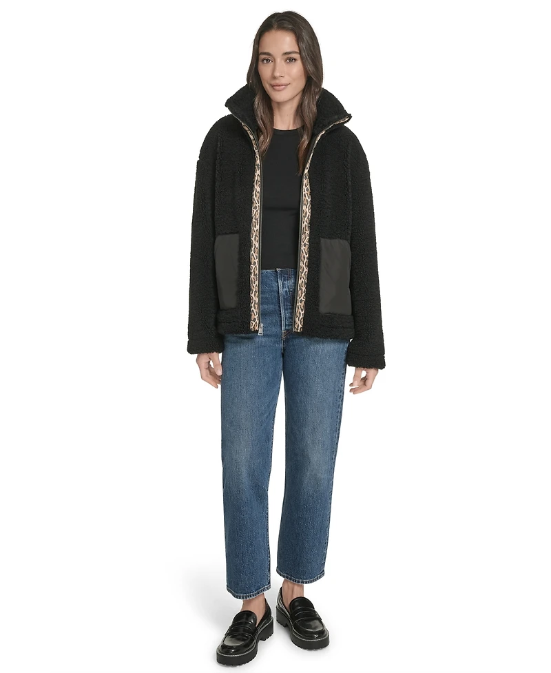 Levi's Women's Regular Stand Collar Sherpa Teddy Jacket
