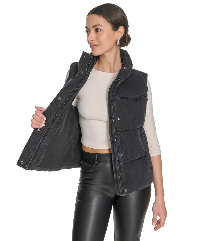 Levi's Women's Regular Western Stand Collar Puffer Vest Jacket